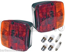 Coppia Fanale / Faro Post. Carrello Appendice / Rimorchio Quadrato + LAMPADINE