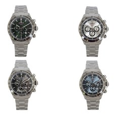 Lorenz Cronografo da uomo quarzo in acciaio con cinturino di ricambio in gomma