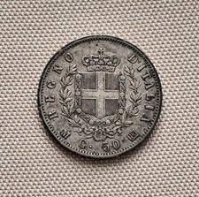 50 centesimi 'STEMMA' 1863 zecca Milano - Vittorio Emanuele II - argento