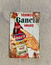 Insegna in metallo, Vermout Gancia Amaro, 20x30  cm