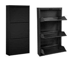 Scarpiera slim in metallo nero