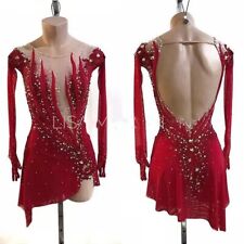 vestito competizione pattinaggio figura ghiaccio ginnastica costume danza vestito tintura