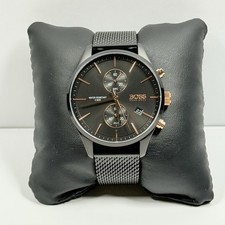 Orologio Uomo Hugo Boss Associate 1513811 Cronografo Cinturino Maglia Nero
