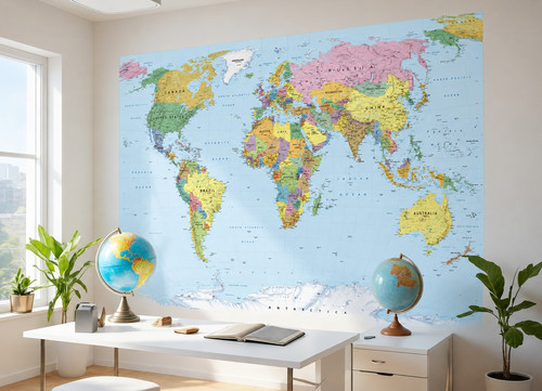 Komar world map - world, murale