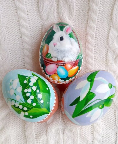 Uova pasqua legno - di, in