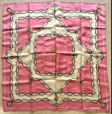 Foulard Must de Cartier, seta, rosa, 80x85 cm