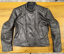 Bicher Leather Motorcycle Mens Jacket Size 56 Black Pelle Harley Davidson Custom