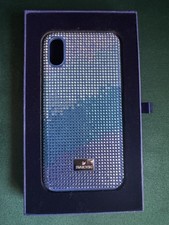 Custodia iPhone X XS anniversario blu cristallo Swarovski telefono Apple