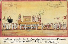 Cartolina ill. TRENTO, San Vigilio, Corteo storico. Carro Verona. 29.6.1905
