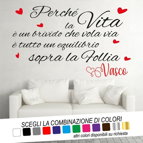 Adesivo murale frase vita - murale,