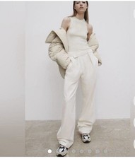 JEANS ZARA CREMA ASIMMETRICO