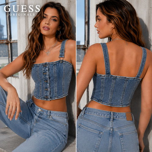 Guess originals denim bustier - guess,