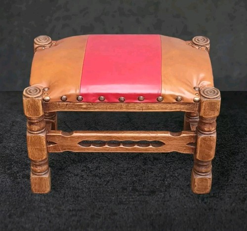 Antico sgabello pelle 57x36h39 - antico,