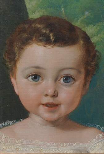 Bambino xix secolo olio - xix, su