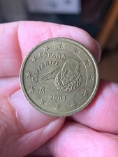 Moneta da 50 centesimi di euro "Spagna " emissione 2001  - circolata -
