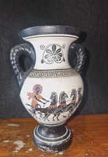Vaso Anfora Terracotta Greco Biansato Rosso e Nero Collezione Vintage 