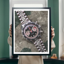 Quadro Illustration Orologio Watch Nivada Aviator Sea Diver Chrono Hand Made Art