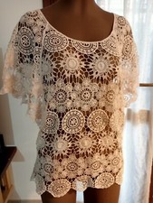 MAGLIA COLOR BIANCO/PANNA TRASPARENTE TAGLIA S/M (S16)