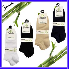 3 Paia Calzini Fantasmini Uomo Donna in BAMBOO Calze Corte Estive Caviglia Bambù