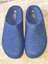 Haflinger Grizzly pantofole lana vergine pantofola feltro taglia 45 blu nuove