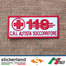 Toppa Patch Croce Rossa Italiana CRI - 118 AUTISTA SOCCORRITORE con velcro M+F