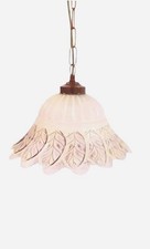 Lampadario sospensione in vetro classica rustica bianca 1 Luce ingresso cucina