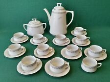 ANTICO SERVIZIO DA CAFFÈ GINORI IN PORCELLANA BIANCA FLOREALE PRIMI '900. BT97