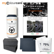 Kit Rinnova Colore Volante Pelle BMW NERO Ritocco Interni E90 E91 Dakota Touring