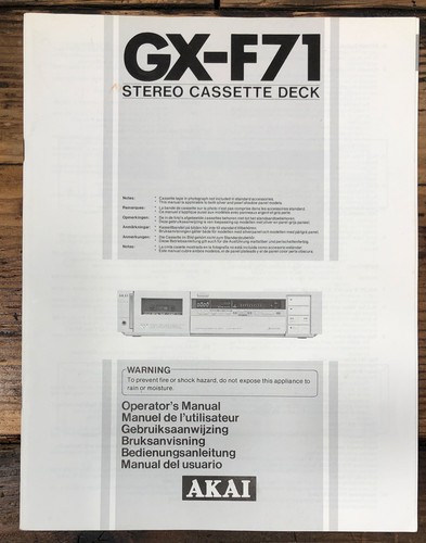 Akai f71 proprietario - gx-f71,