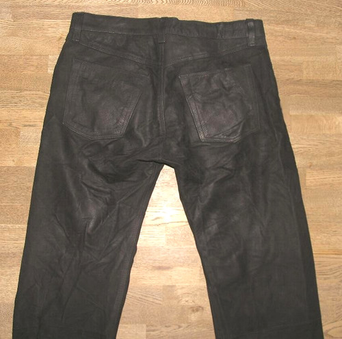 Jeans pelle uomo nubuk nero - pelle,