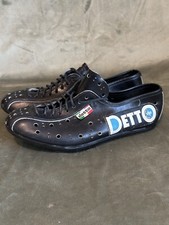 Scarpe ciclismo VINTAGE Detto Pietro pelle nero uomo taglia 38