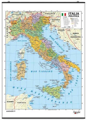 Carta geografica murale italia - geografica,