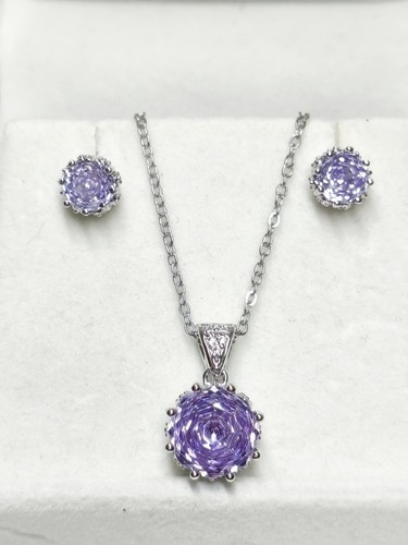 Set gioielli zircone viola - set,