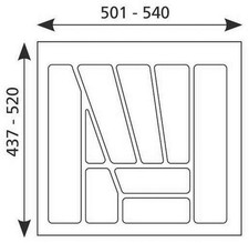 Porta Posate 60Cm Cassetto Regolabile 501-540Mm *MULTI-60