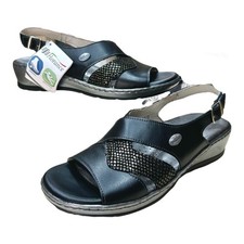 FLORANCE sandalo donna pelle nero zeppa 42 comoda