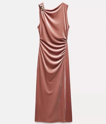 Abito midi zara rosa pallido - zara,