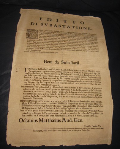 1700 editto subastatione - 1700,