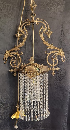 Antica lampada drago - , ottone
