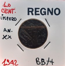 (£)   10 Centesimi 1942 XX