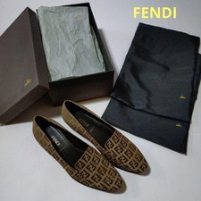 Scarpe FENDI décolleté tacco FF Zucca EU 35,5 US 5,5 autentiche
