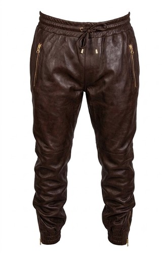 Pantalone uomo pelle joggers