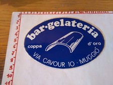 ADESIVO STICKER VINTAGE kleber bar gelateria coppa d' oro muggio'