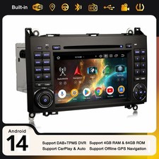 CarPlay Android 14 Autoradio Navi Mercedes Classe A/B W169 Sprinter Vito 64GB BT