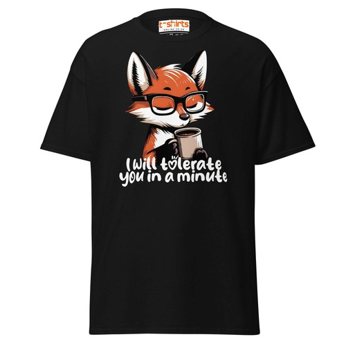 Maglietta funny fox - fox, coffee