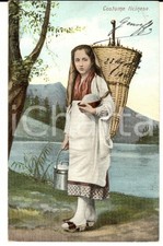 1906 COSTUME TICINESE Contadina con gerla in spalle *Cartolina FP VG