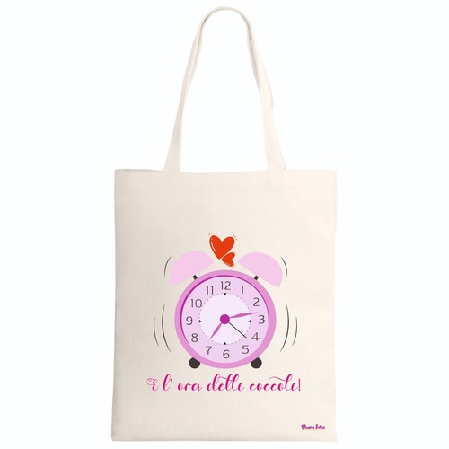 Borsa poliestere ecru disegno - borsa,