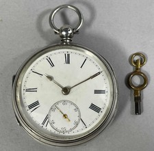 ANTICO OROLOGIO DA TASCA ARGENTO STERLING LEVA FUSIBILE 1884 a