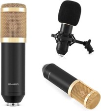 BM-900 Set Microfono Cardioide a Condensatore con Supporto Shock Foam Cap Cavo di Alimentazione