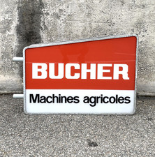 INSEGNA LUMINOSA AZIENDA BUCHER MACCHINE AGRICOLE CARTELLO TARGA PUBBLICITA RED