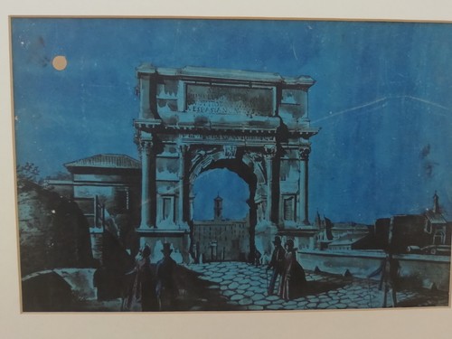 Dipinto antico roma arco - roma, di
